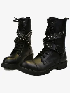 黑色马丁靴免抠