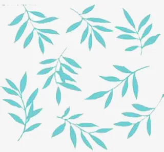 浅蓝小树叶免抠