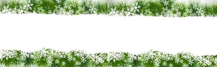 冬季雪花绿叶背景高清