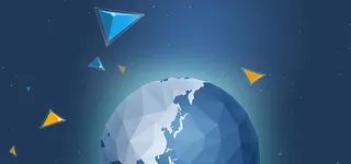 企业几何扁平蓝色banner背景高清