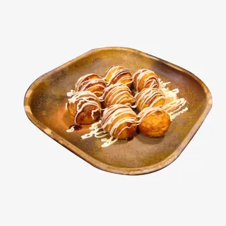 一盘章鱼小丸子免抠