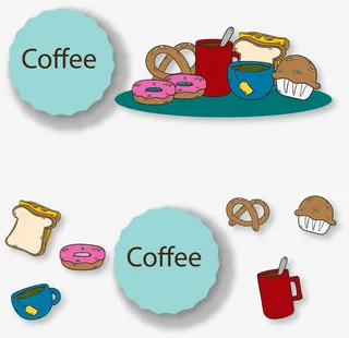 绿色太阳标签咖啡馆横幅免抠