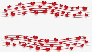 情人节红色五线谱爱心免抠