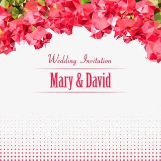 抽象多边形婚礼请柬免抠
