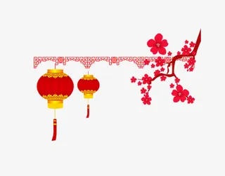 PNG灯笼红玫瑰免抠