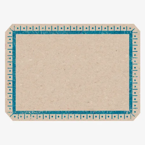 复古艺术蓝边边框免抠