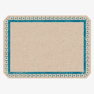 复古艺术蓝边边框免抠