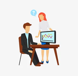 女人向男人提问题卡通图免抠