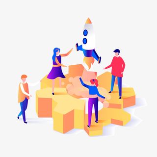 商务人物火箭矢量图免抠