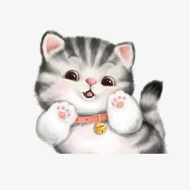 卡通萌版黑白小猫咪免抠