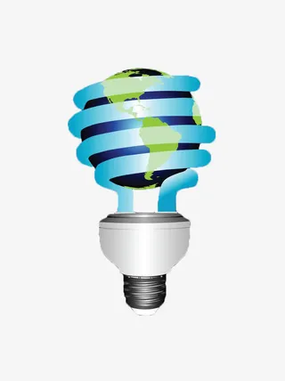 蓝色地球荧光灯免抠