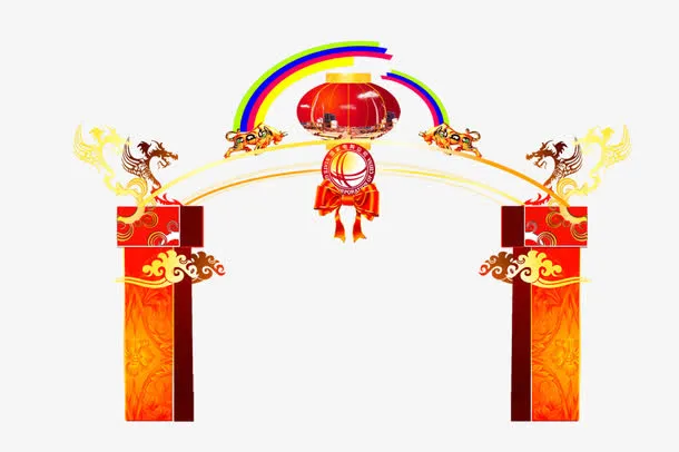 红色大门免抠