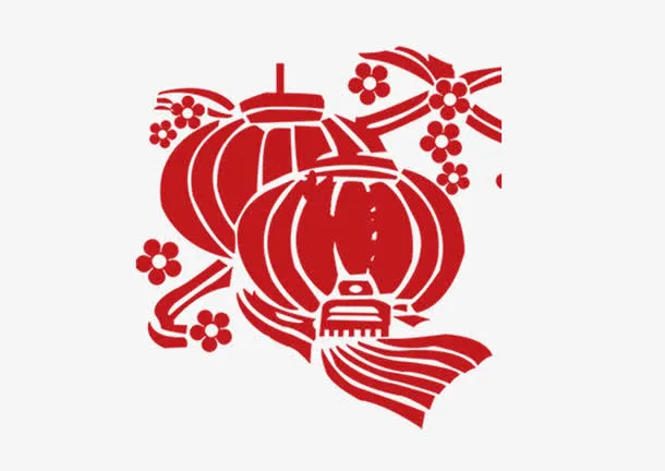 剪纸灯笼免抠