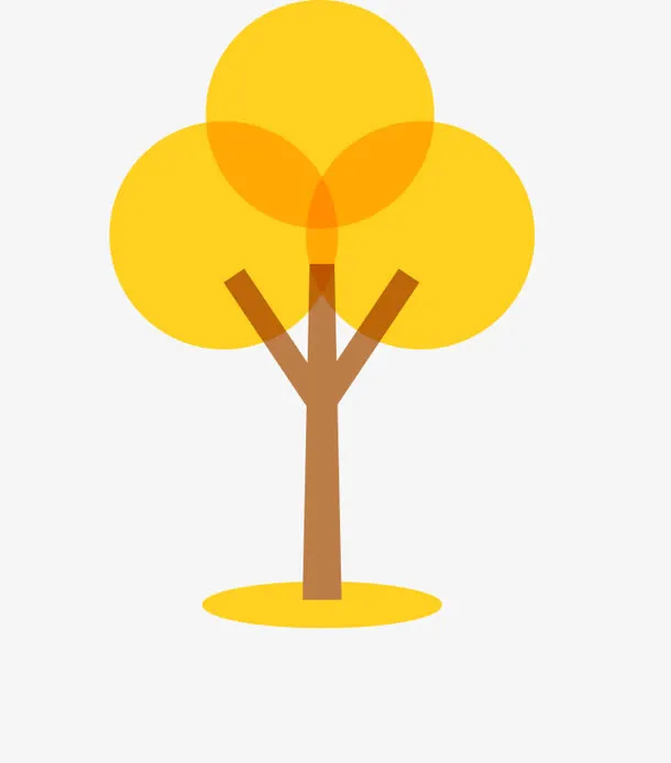 五颜六色的树免抠标签元素