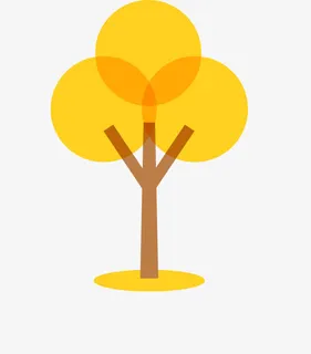 五颜六色的树免抠标签元素