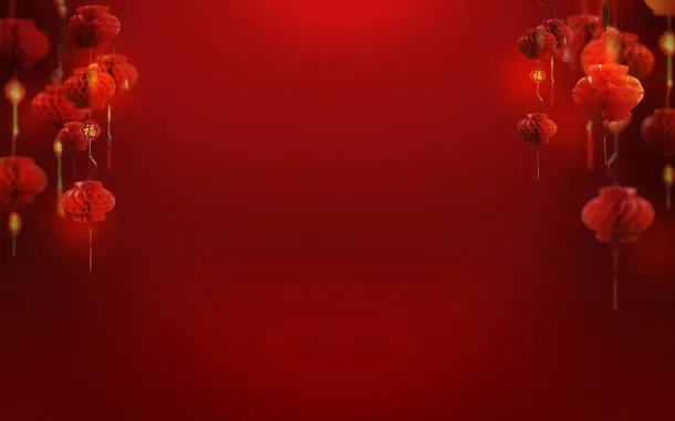 中国风红色服饰海报免抠