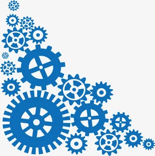 蓝色的齿轮花纹免抠