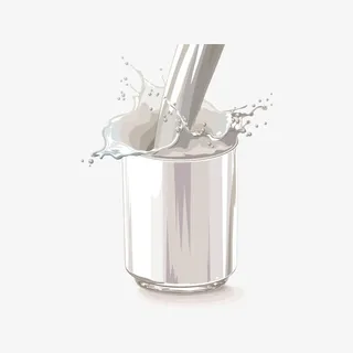 牛奶杯倒牛奶素材免抠