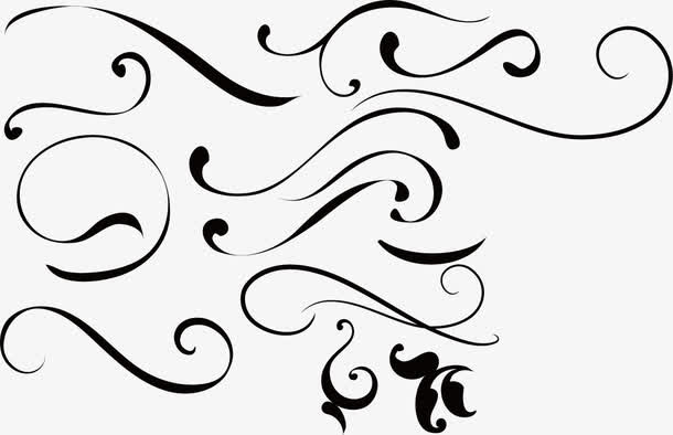 简单法式花纹免抠