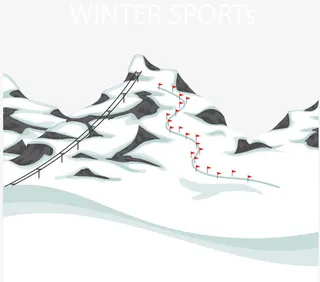 滑雪山免抠