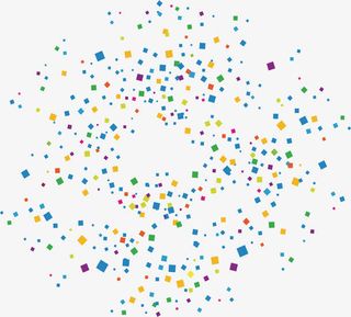 彩色方块几何碎片花纹免抠