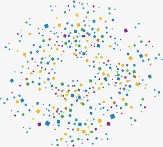 彩色方块几何碎片花纹免抠