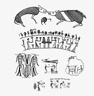 青铜纹样象形文字免抠