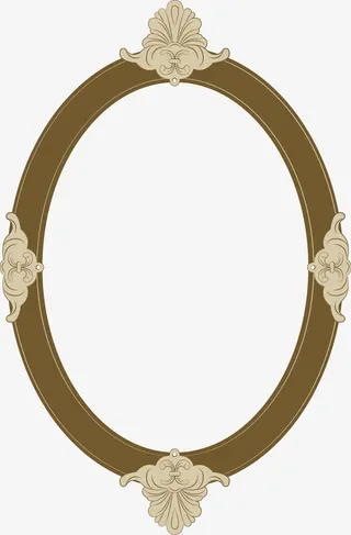 矢量复古欧式椭圆边框免抠