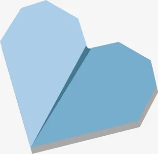 情人节蓝色爱心纸飞机免抠