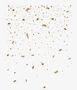 漂浮金色粒子礼花碎片矢量png免抠漂浮几何图元素