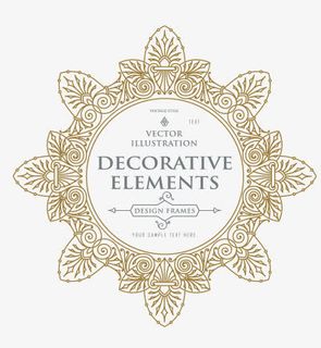 欧式花纹边框免抠