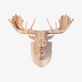 木制麋鹿墙面装饰物免抠