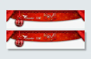 大红色喜庆网页页面顶端装饰框横免抠