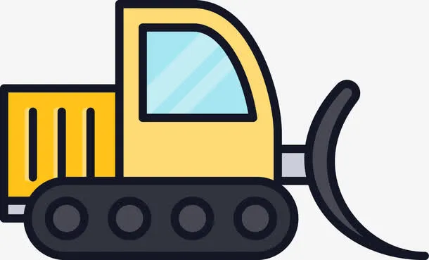 卡通推土机设备矢量图免抠