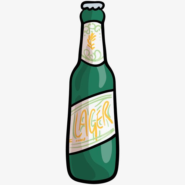 卡通手绘一瓶啤酒免抠