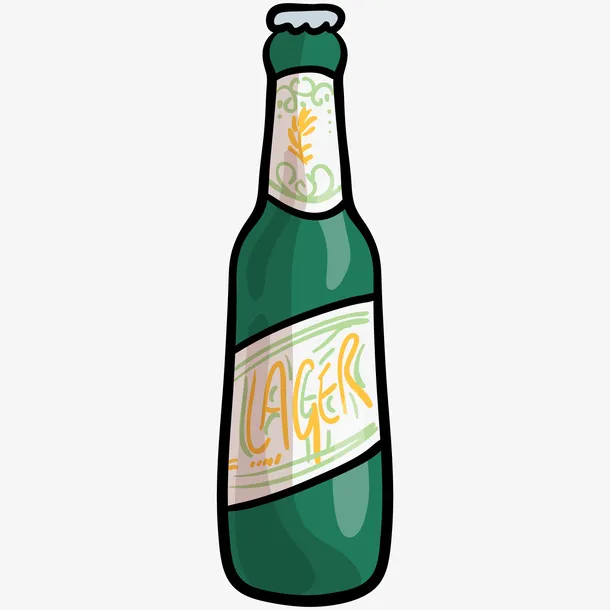 卡通手绘一瓶啤酒免抠