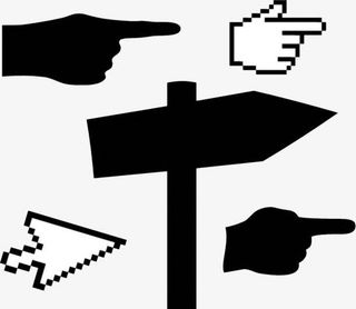 黑色各种箭头指路牌免抠