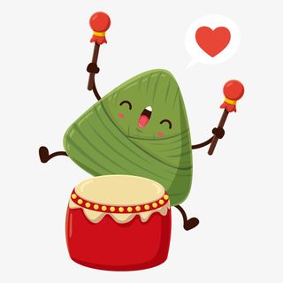 欢快打鼓的小粽子免抠