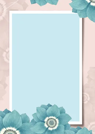 蓝色花卉清新春季上新海报高清