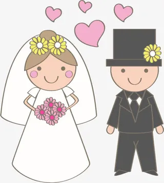 娃娃结婚小人免抠