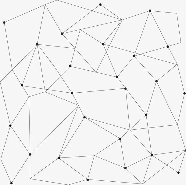 黑色网状线条科技感素材免抠