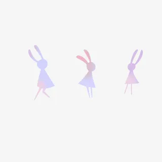 彩色渐变扁平兔子免抠