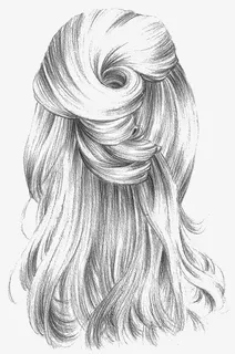 素描女生头发免抠 素描女生头发免抠