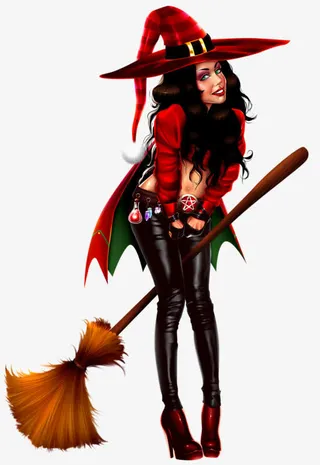 卡通手绘女巫免抠