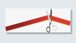 剪断红丝带免抠