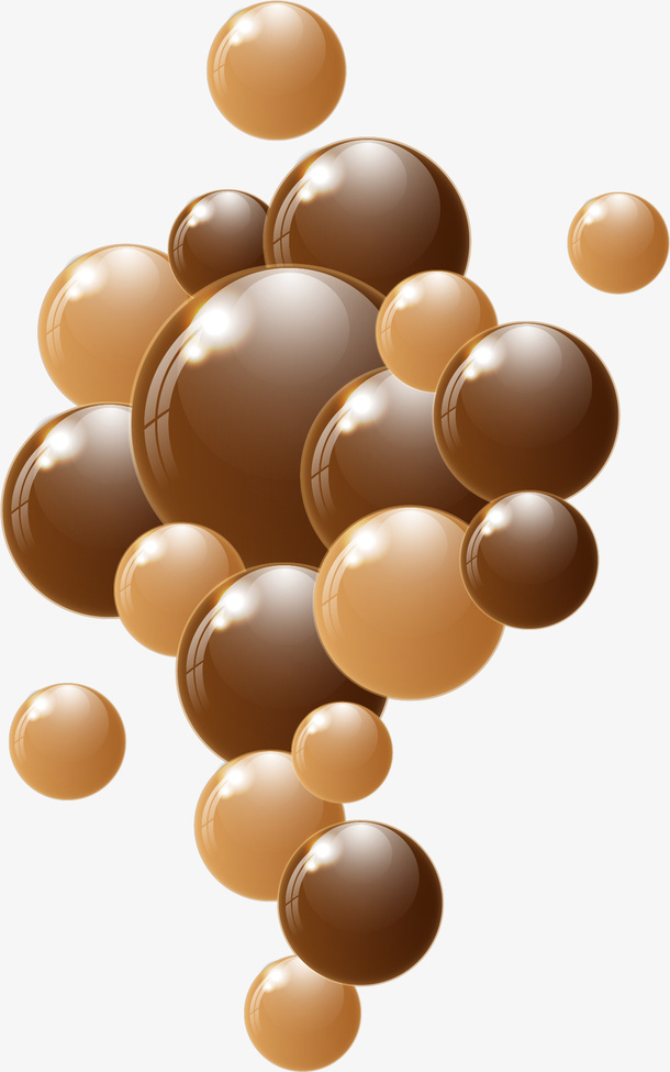 咖啡色简约圆圈漂浮素材免抠