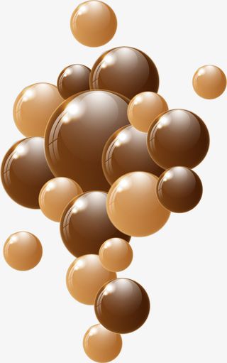 咖啡色简约圆圈漂浮素材免抠