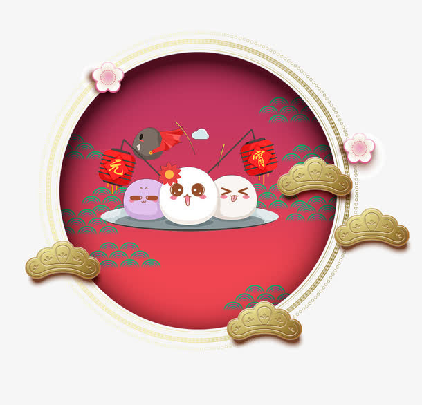 年元宵节3D立体背景与