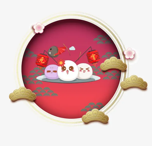 年元宵节3D立体背景与