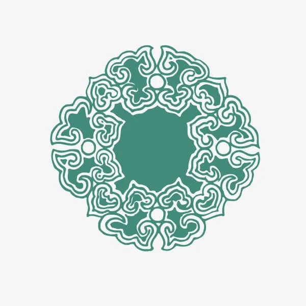花纹底纹 青色 中国风免抠
